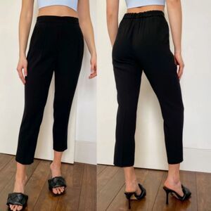 Babaton New Cohen Pant Black Japanese Crepe Crop Ankle Pull On Sz 8 Aritzia